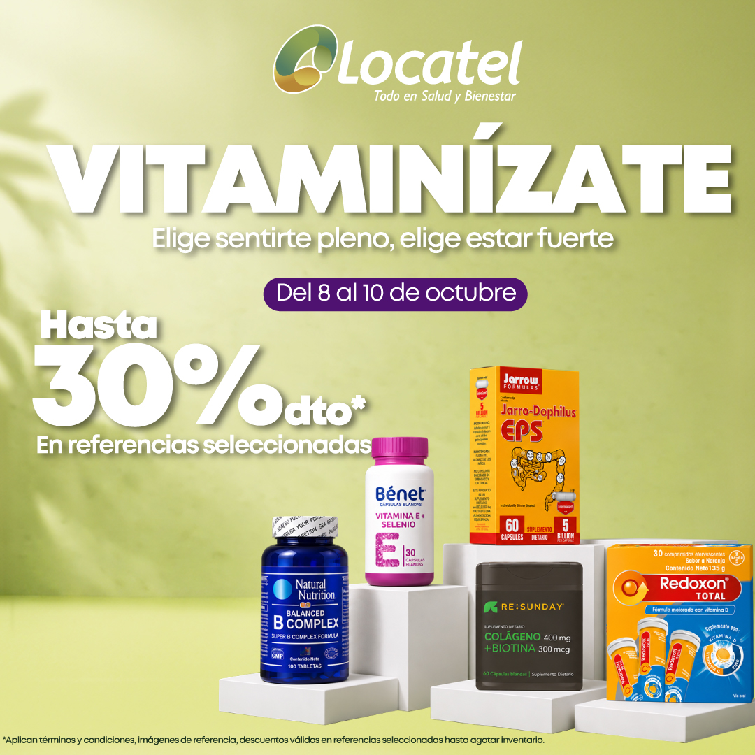 Locatel Colombia Facebook ad: Vitaminízate en Locatel