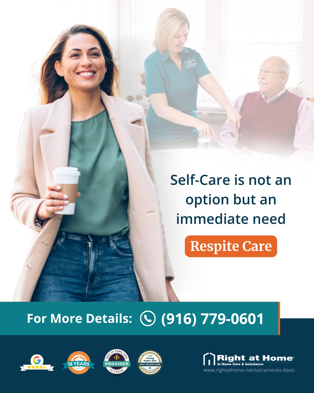 Right at Home Facebook ad: Senior Respite Care | Right at Home Sacramento, CA