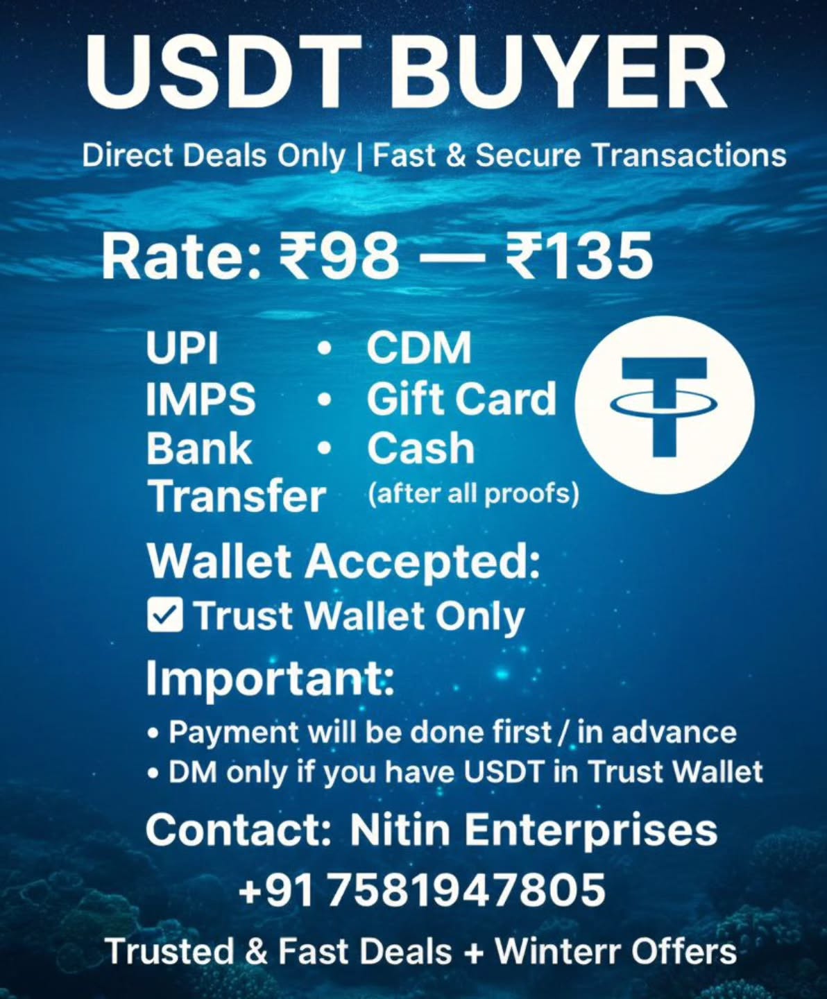 knx5t Facebook ad: I am a USDT Buyer, offering the fastest…