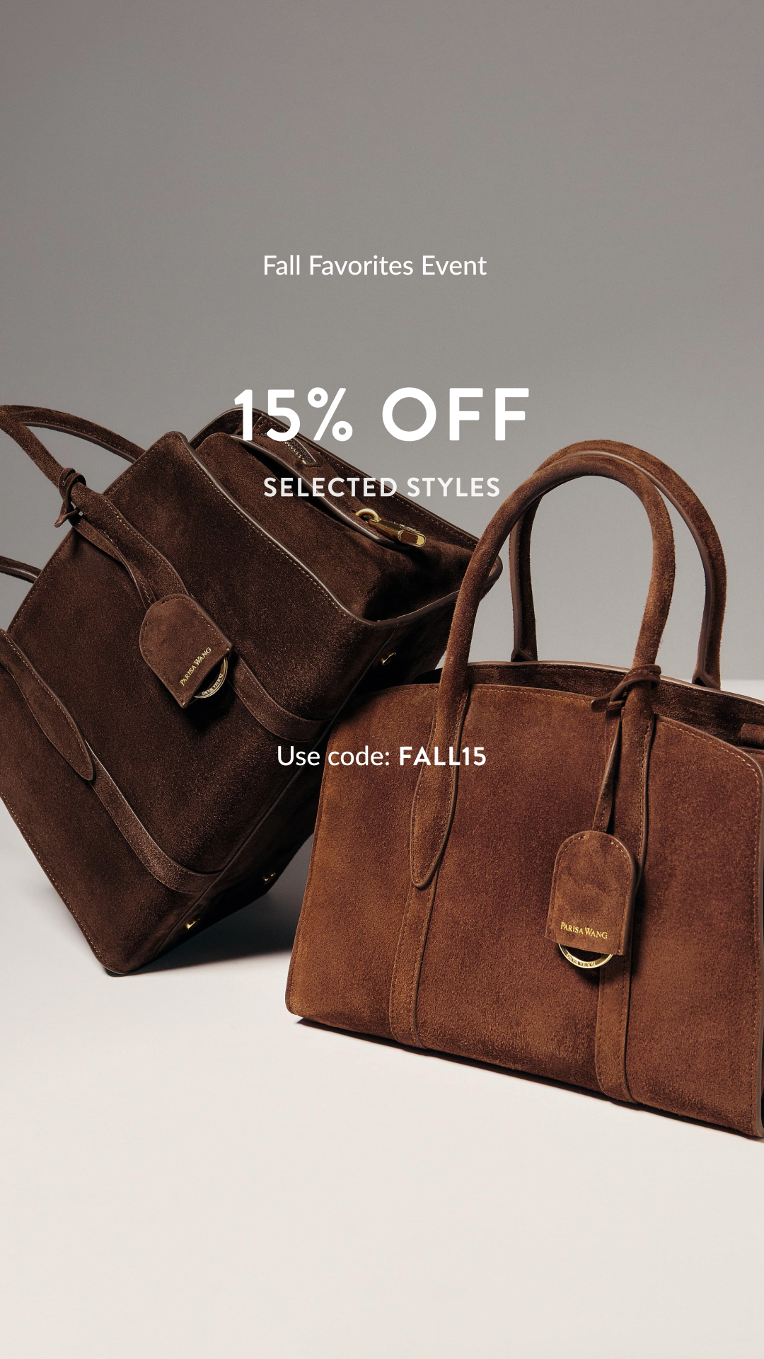 PARISA WANG Facebook ad: 15% Off Fall Favorites