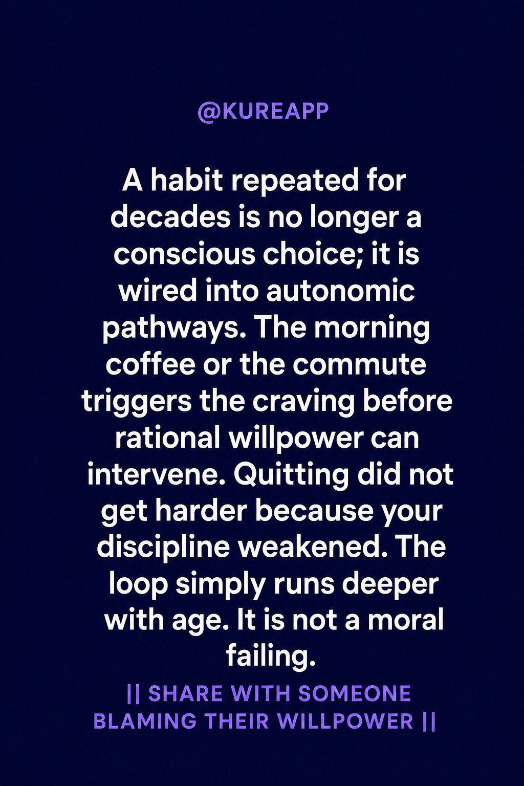 Hypnotherapy with Kure Facebook ad: Decades of repetition wire a smoking loop deeper…