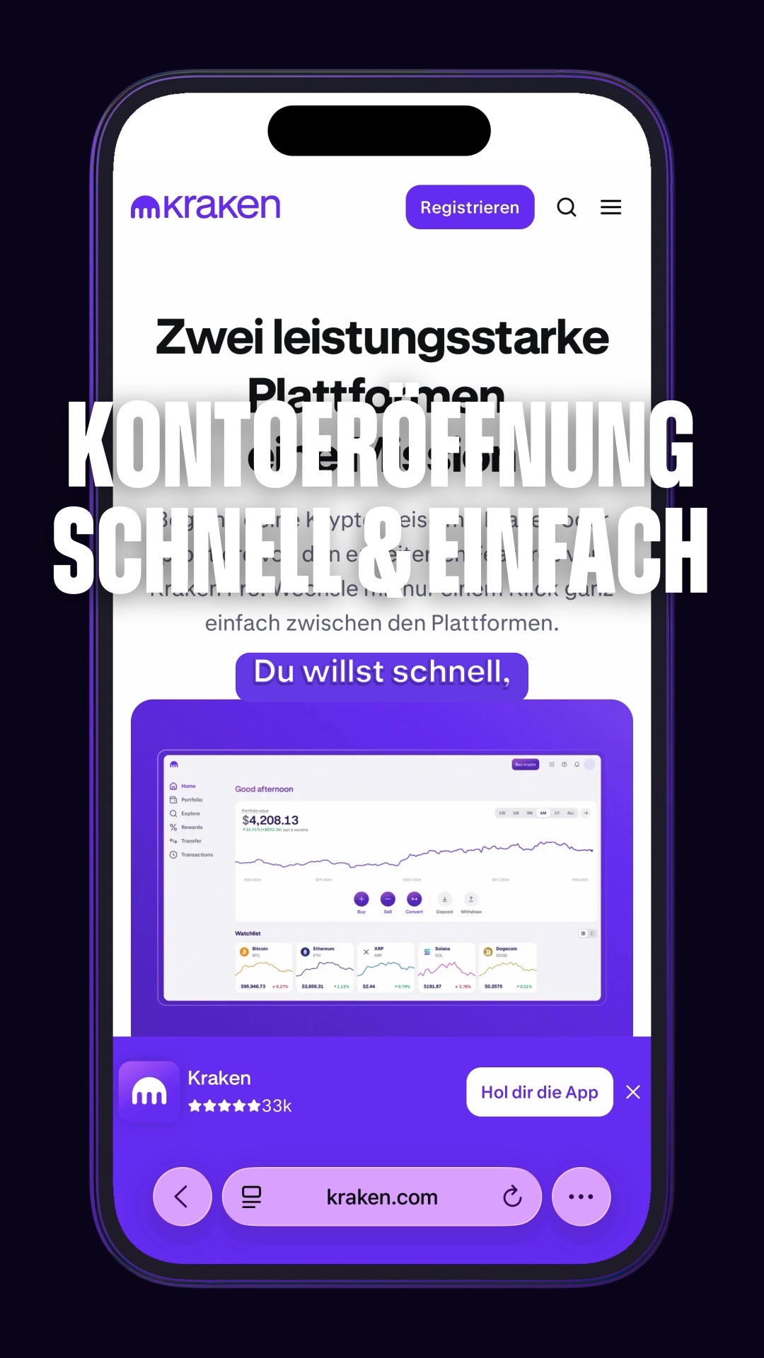 Kraken Digital Asset Exchange Facebook ad from Apr 2, 2026