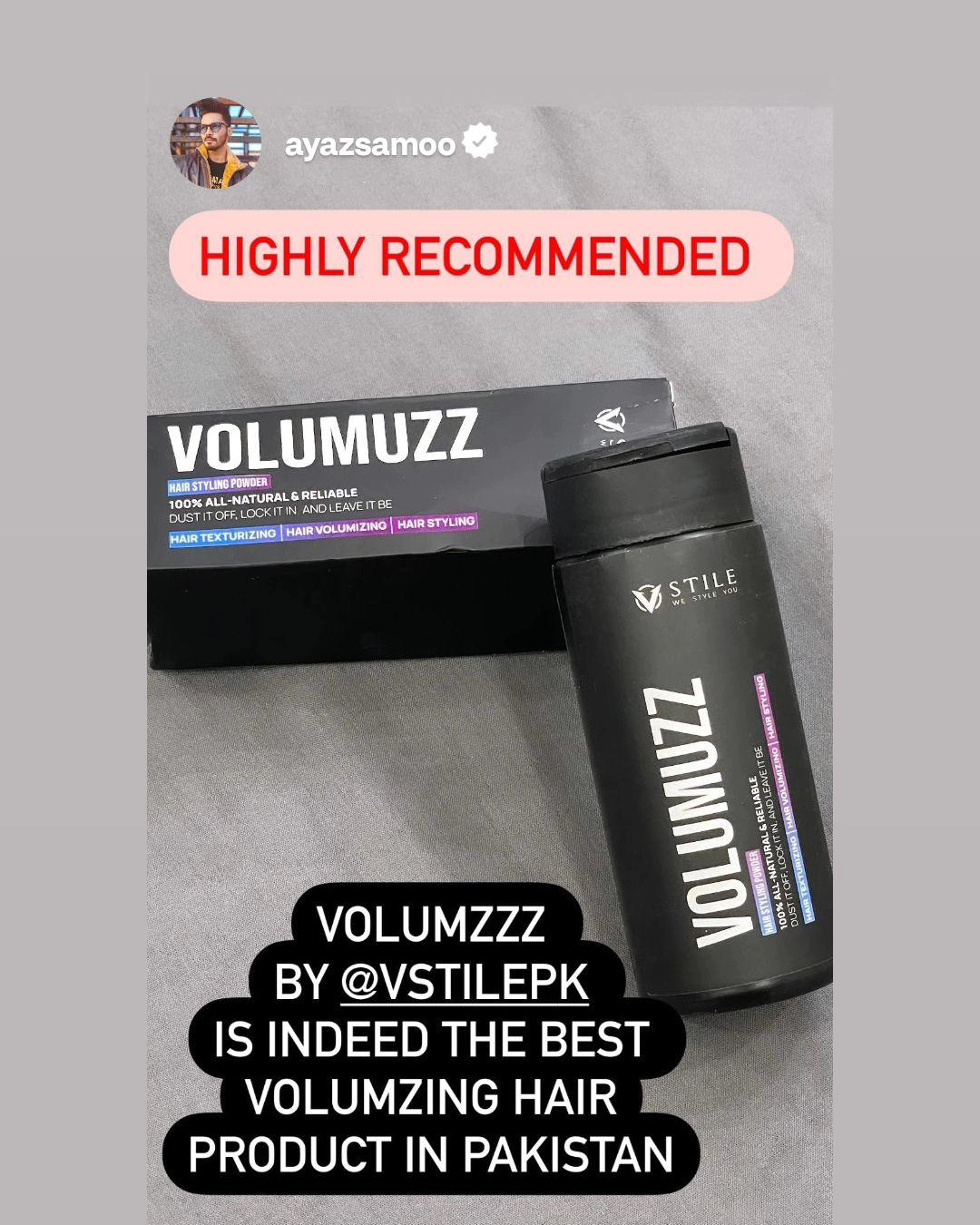 V STILE Facebook ad: Volumuzz Hair Styling Powder (20g)