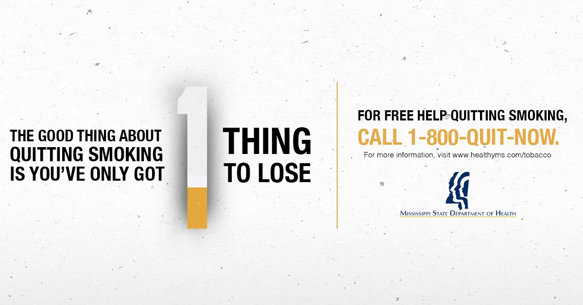 Mississippi State Department of Health Facebook ad: Ready to quit smoking?