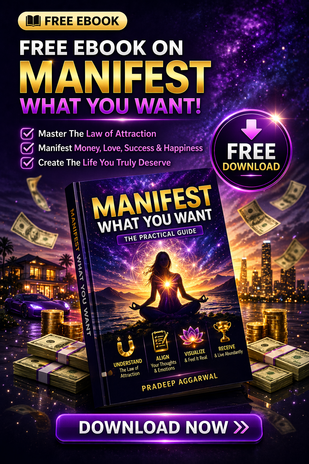Institute of Mind Control and Development Facebook ad: 9 STEPS TO INSTANT MANIFESTATION - (Free E-book)