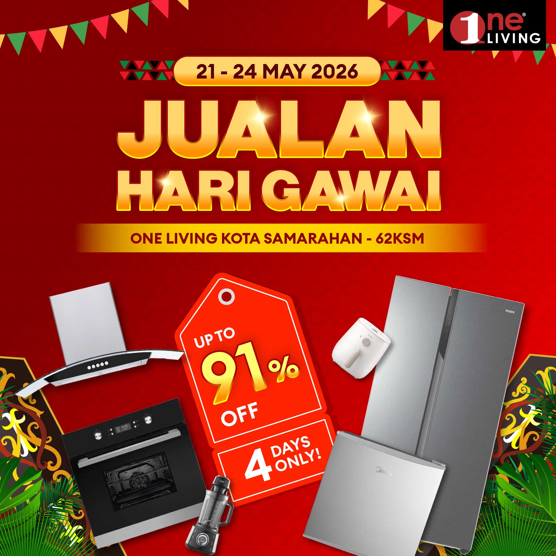 One Living Malaysia Facebook ad: Keep your drinks chilled and your kitchen ready…