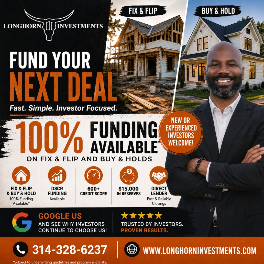 Longhorn Investments-St. Louis Facebook ad: 100% Funding Available