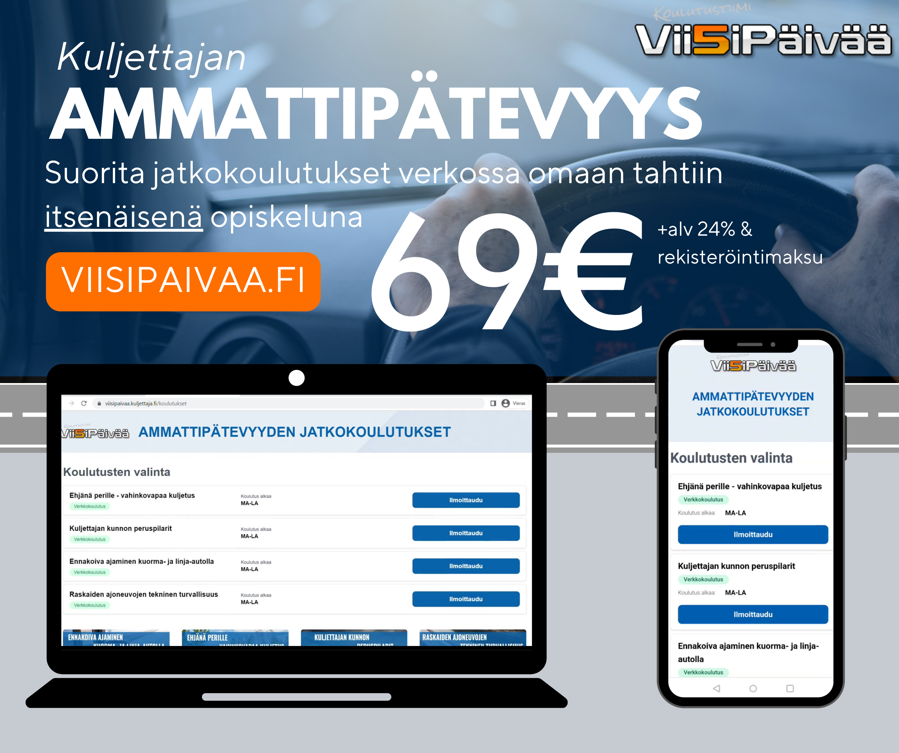 Koulutustiimi ViisiPäivää Facebook ad: Laadukkaat koulutukset