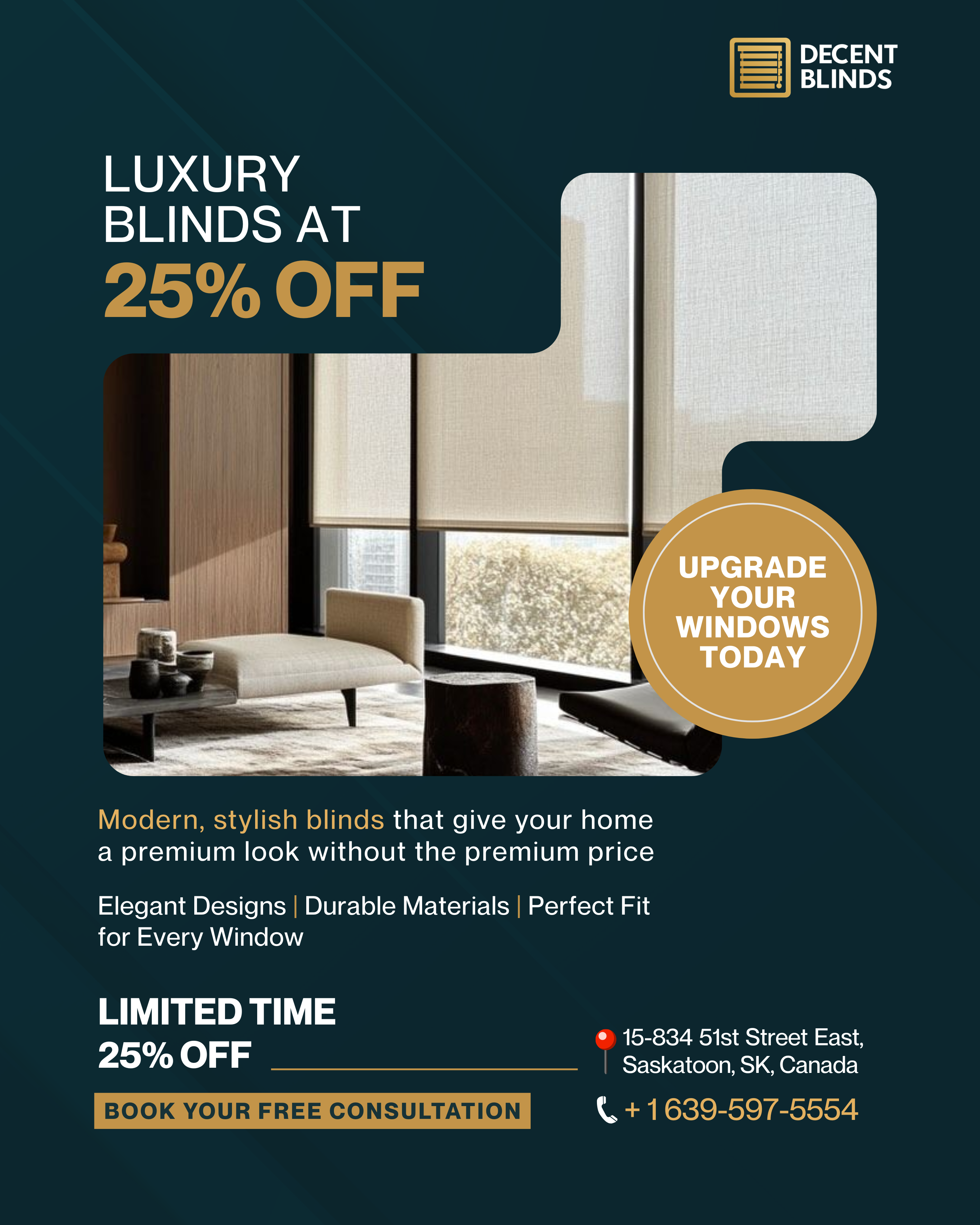 Decent Blinds Facebook ad: Transform Your Space