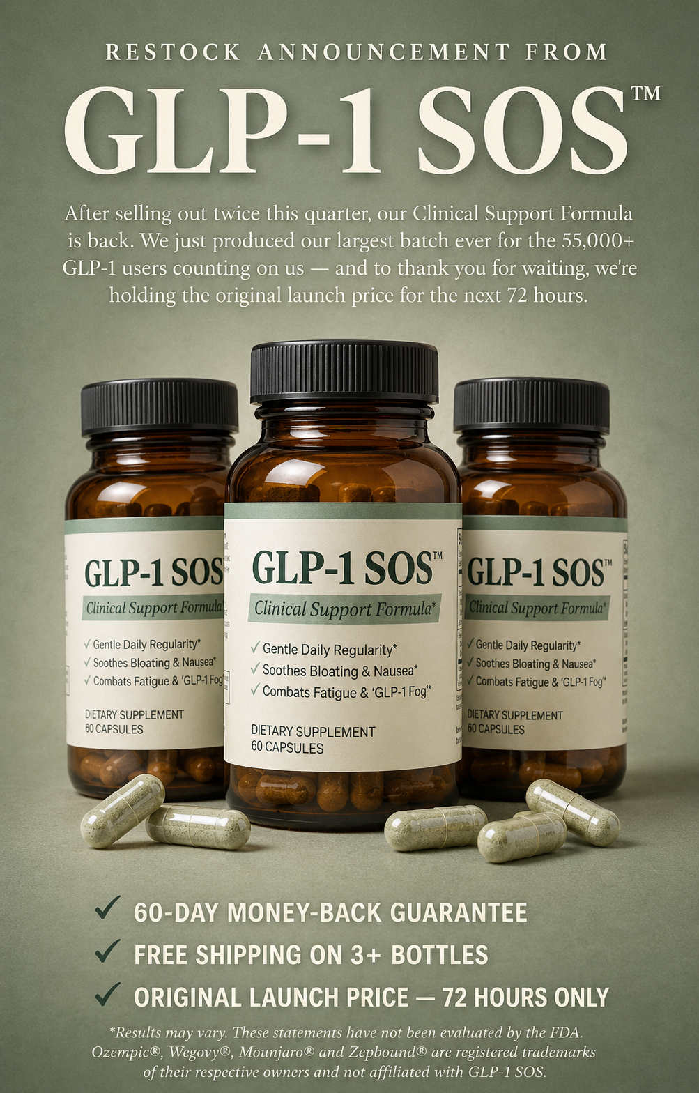 GLP-1 SOS Supplements Facebook ad