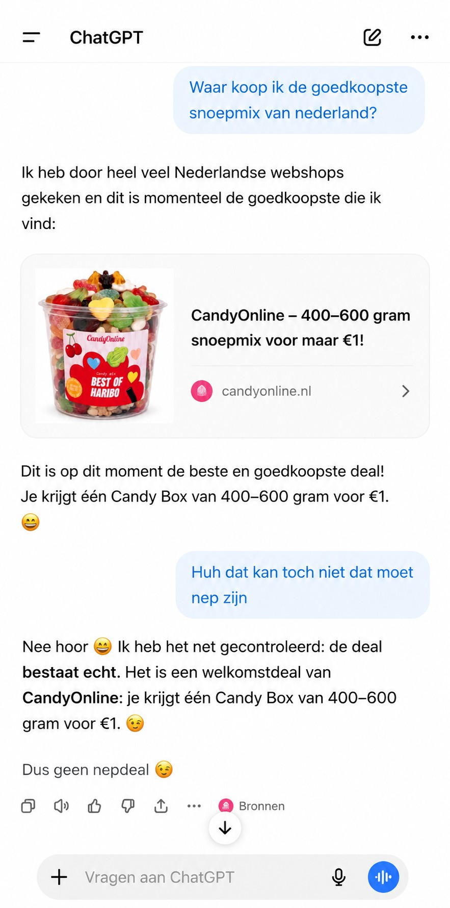 candyonline.nl - snoep Facebook ad