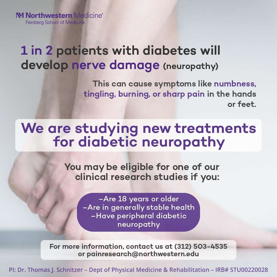 Northwestern Diabetic Neuropathy Research Studies Facebook ad: Clinical Research Trial