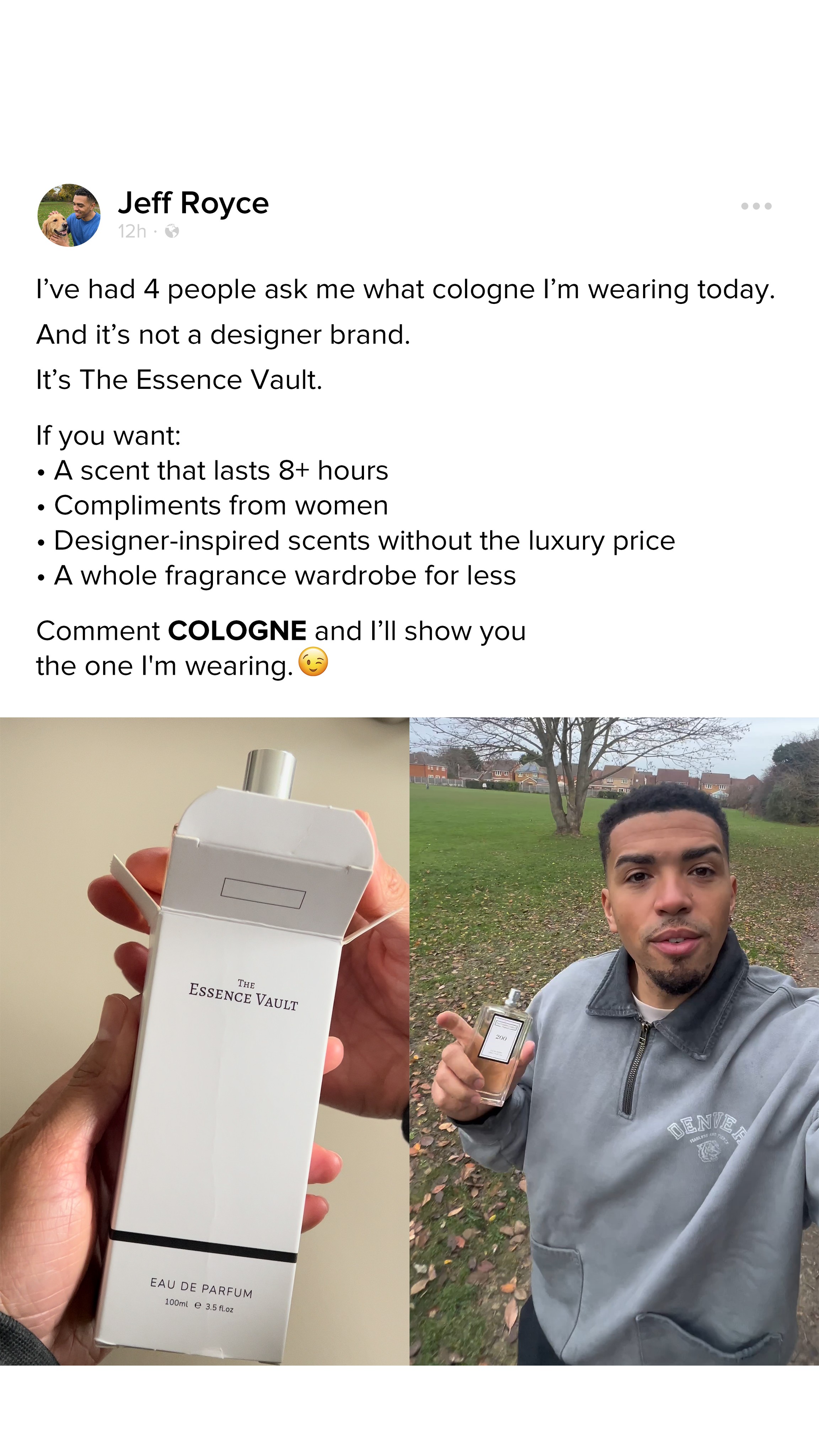 The Essence Vault Facebook ad