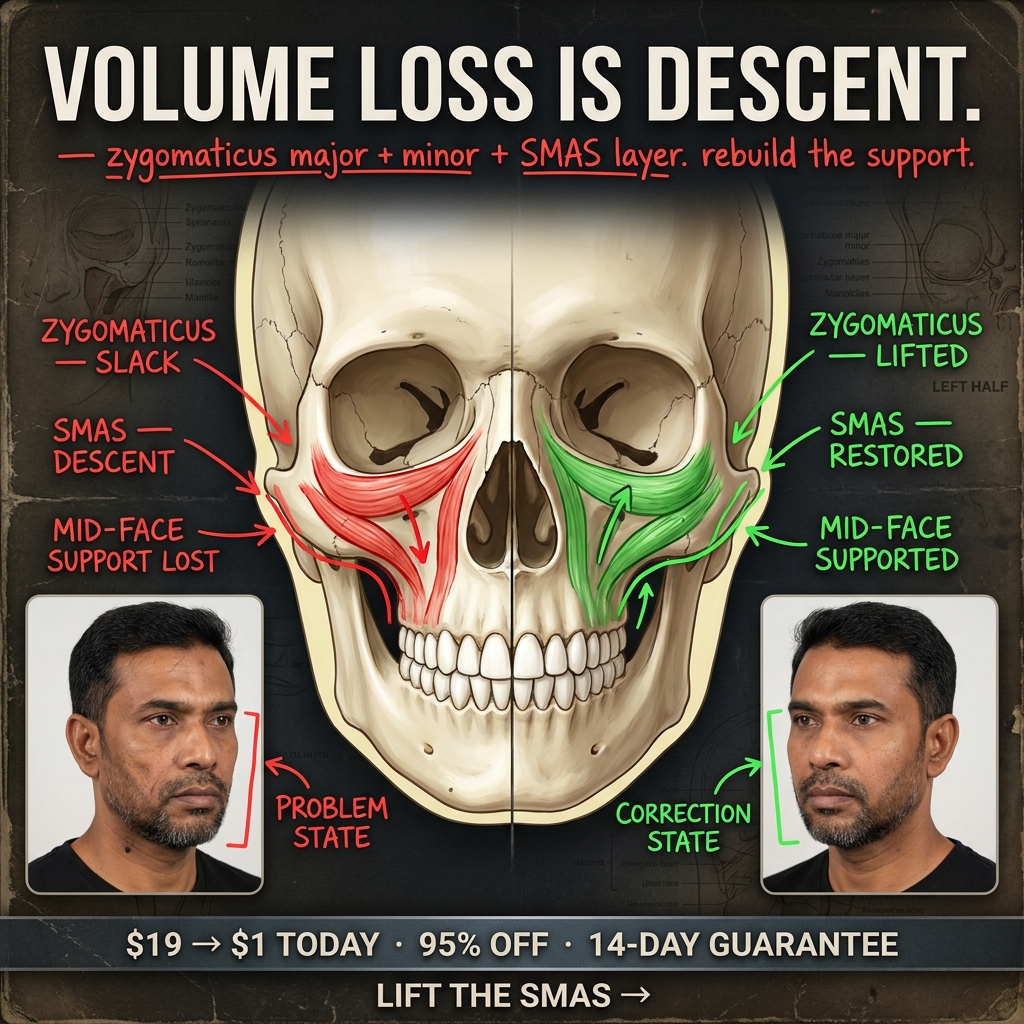 Faceplastica & Biohacking Program for Men Facebook ad: Your cheeks didn't vanish, they dropped