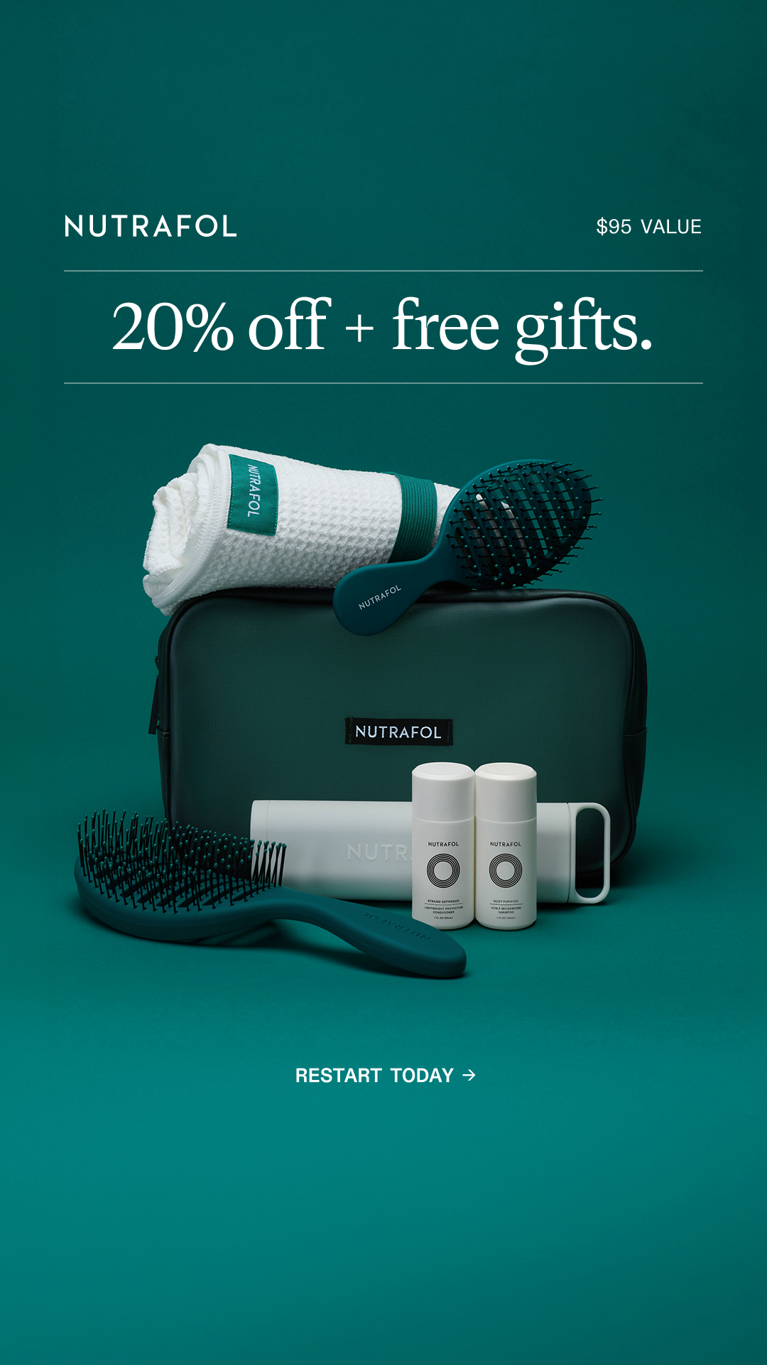 Nutrafol Facebook ad: Save 20% on Nutrafol.