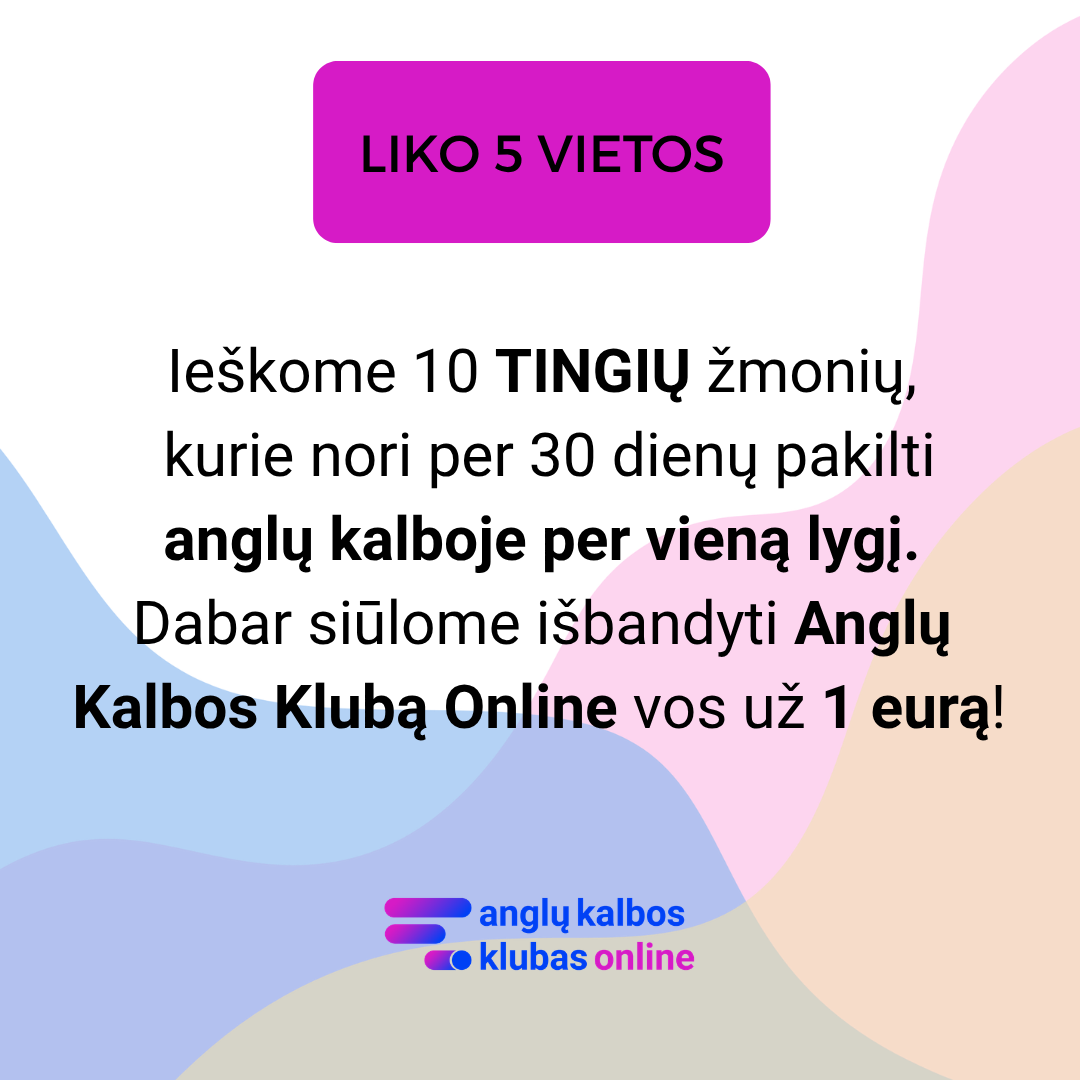 Anglų Kalbos Klubas Online Facebook ad: Nori sužinoti savo anglų kalbos lygį?