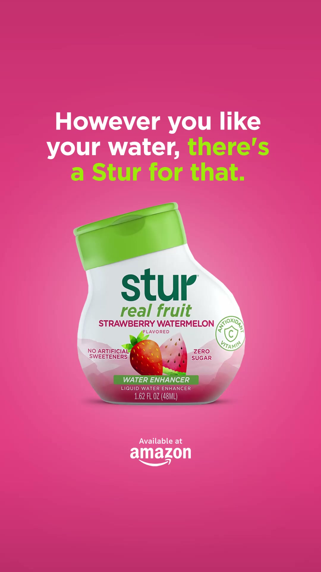 Stur Natural Water Enhancers Facebook ad: 0 Calories & 0 Sugar