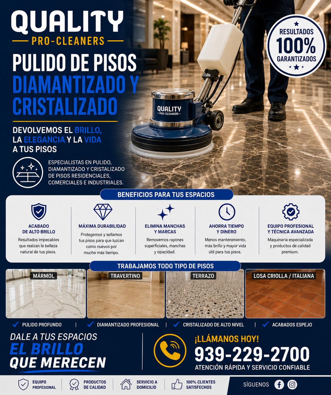 Quality Pro Cleaners PR Facebook ad: ¡Cotiza Ahora!