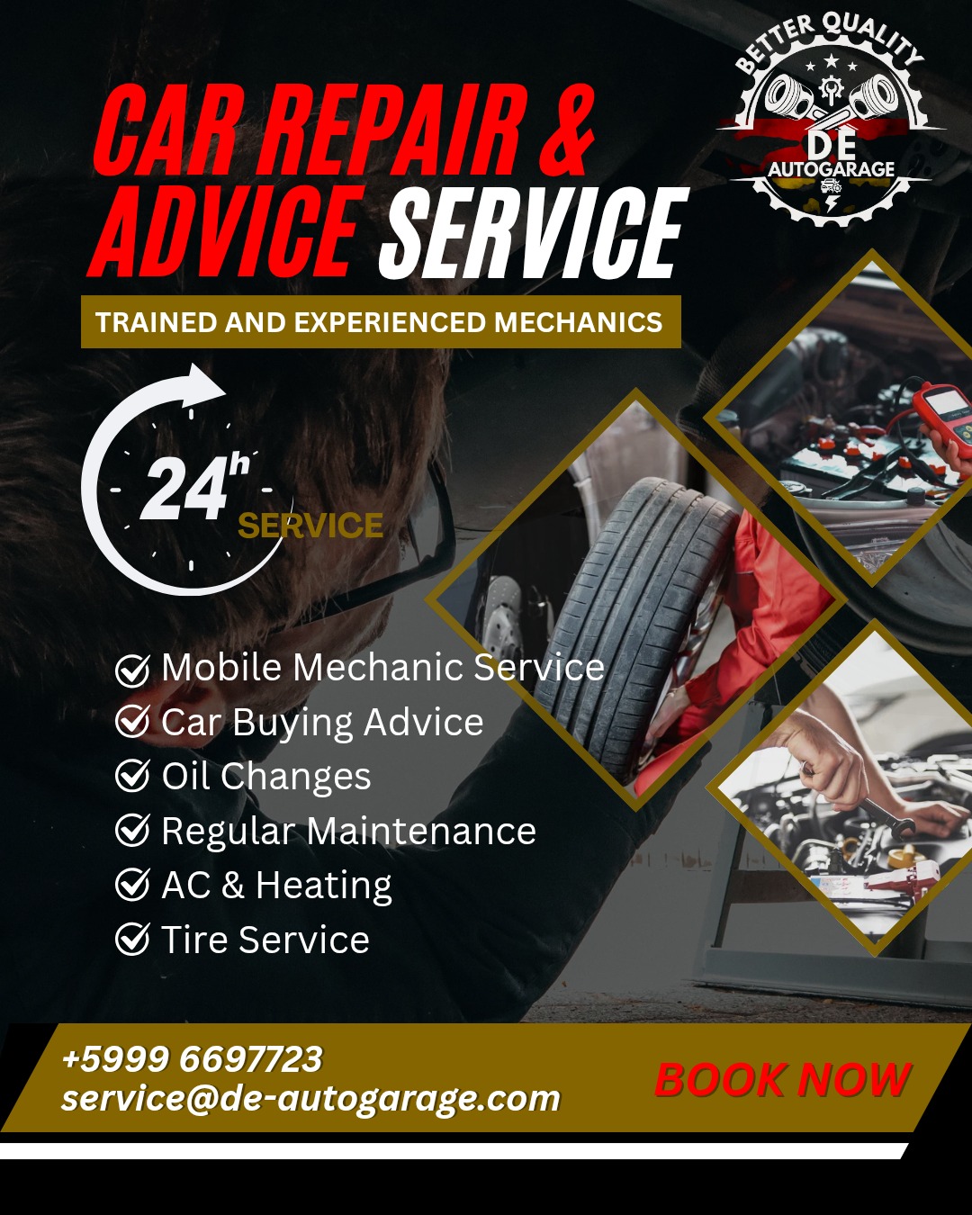 De Autogarage Facebook ad: DE Autogarage, We Come to You!