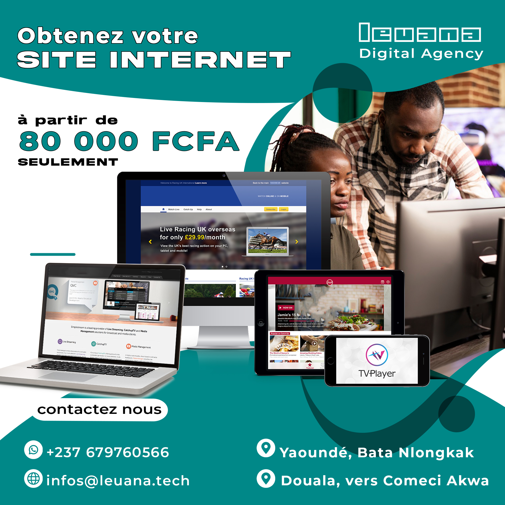 Leuana Sarl Facebook ad: Digitalisez votre entreprise et traversez les frontières.