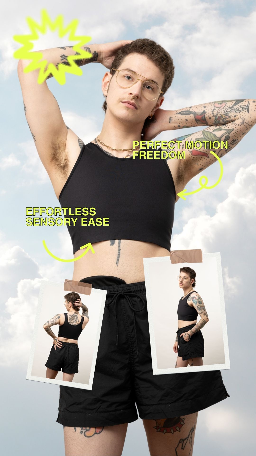 The Fluxion Facebook ad: Be Bold, Be Confident, Flatten Your Chest with Ease!