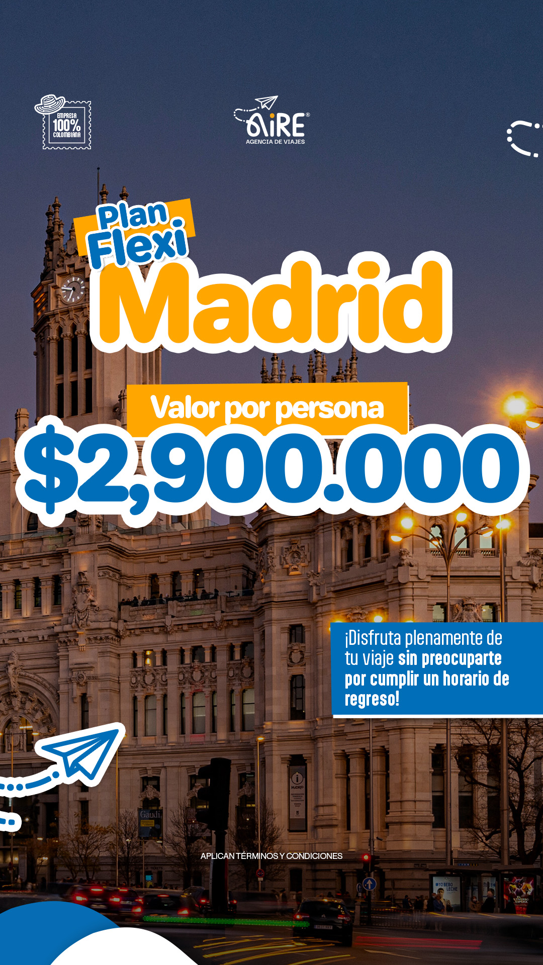 Viajes Aire Facebook ad from Jul 1, 2026