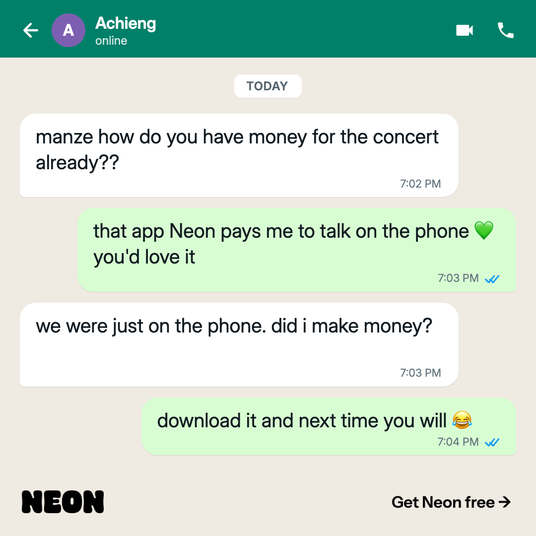 Neon Mobile Facebook ad