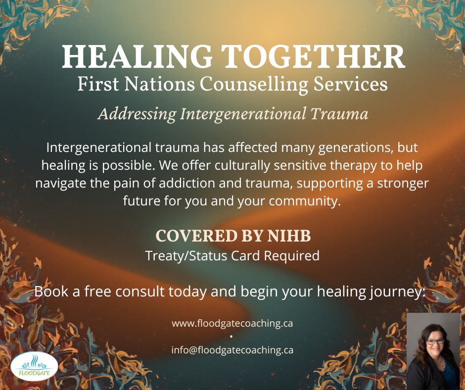 Floodgate Coaching, Counselling and Consulting Facebook ad: Online Indigenous Mental Health Counselling in Northern…