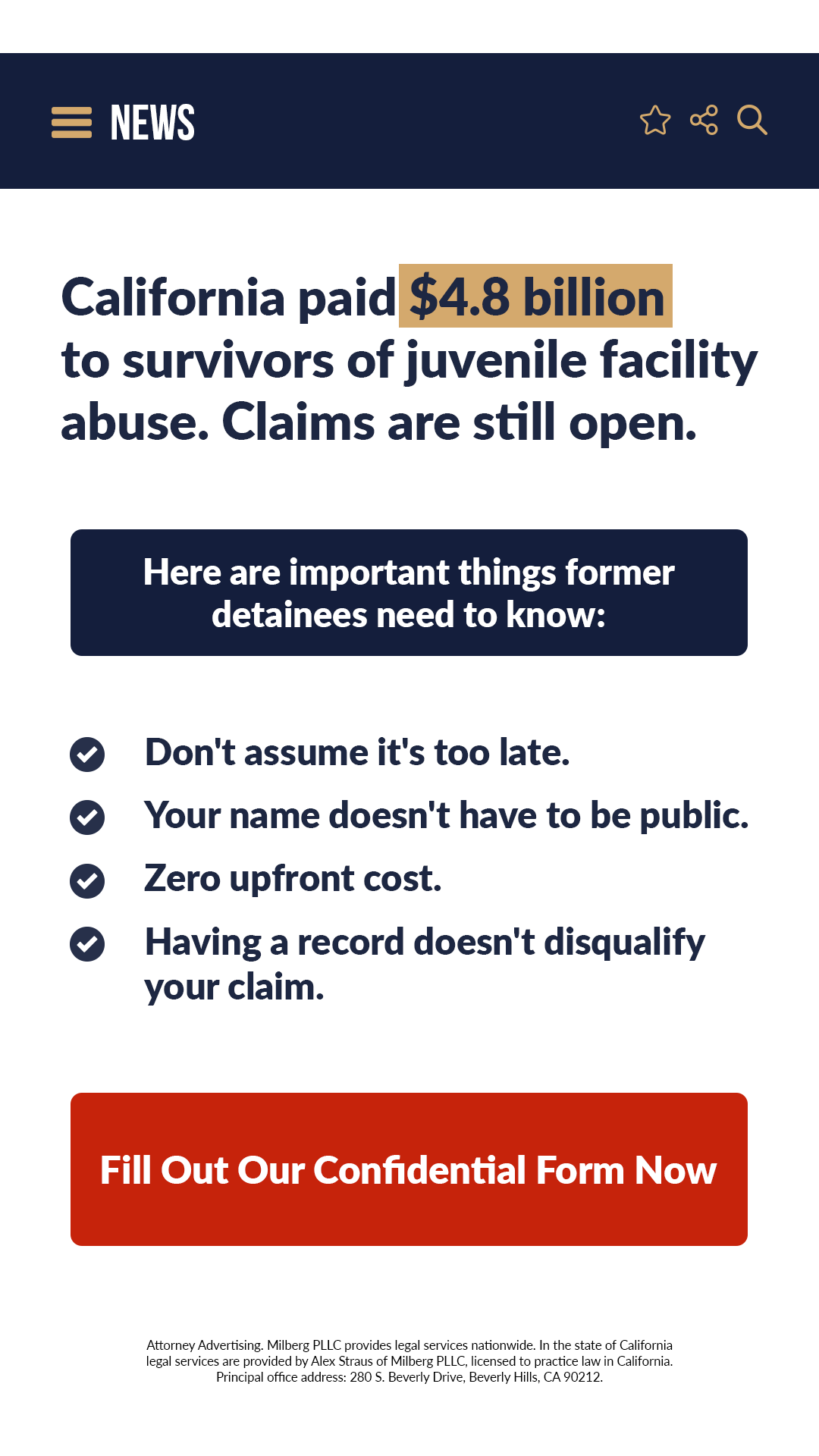 Safe Space Legal Help Facebook ad from Mar 27, 2026