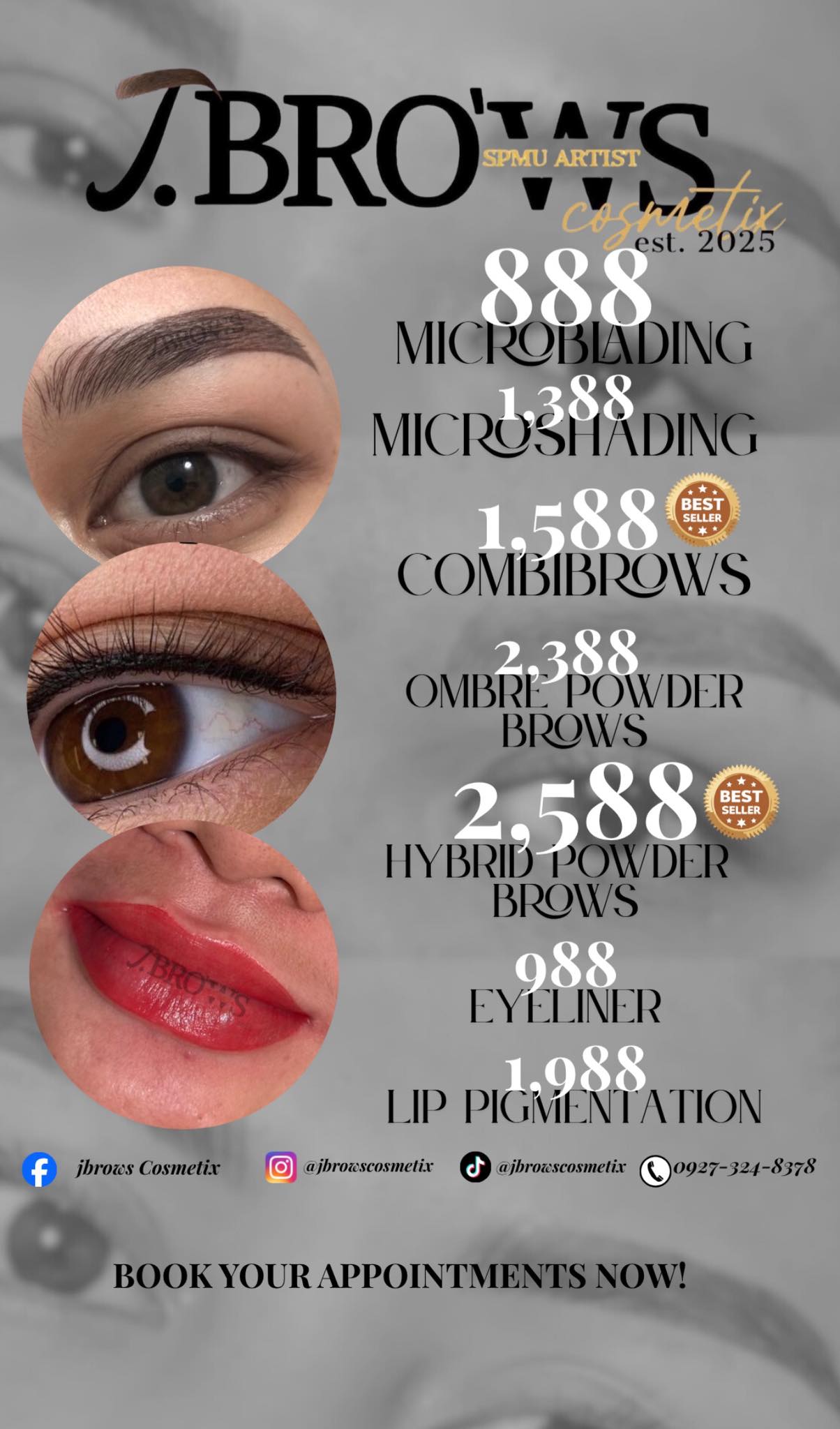 Jbrows Cosmetix Facebook ad: PRICE STARTS AT ₱888