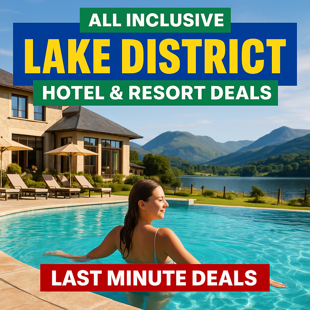 Searchhotelsnow Facebook ad: Compare Lake District Beachfront Hotel Deals Before You Book