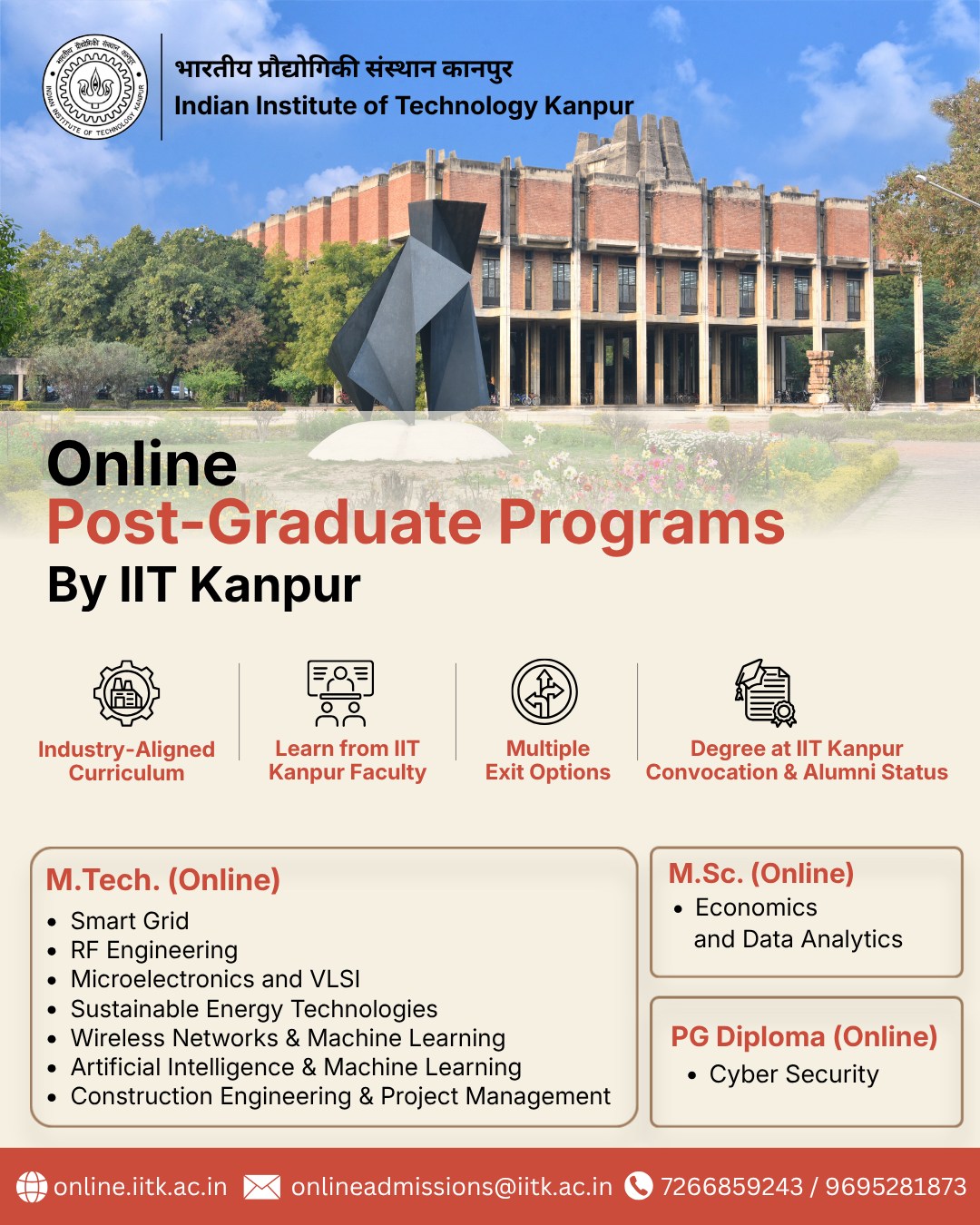Online Post Graduate Programs, IIT Kanpur Facebook ad: Growth doesn’t always mean changing direction.