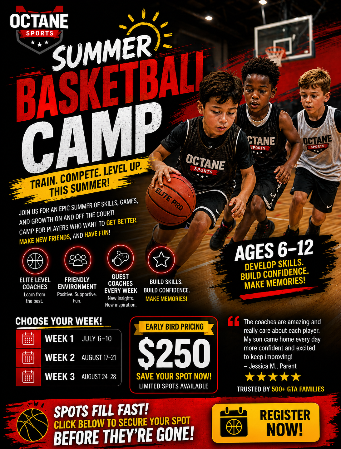 Kings Court Sismet Facebook ad: Mississauga Basketball Camp, From $250