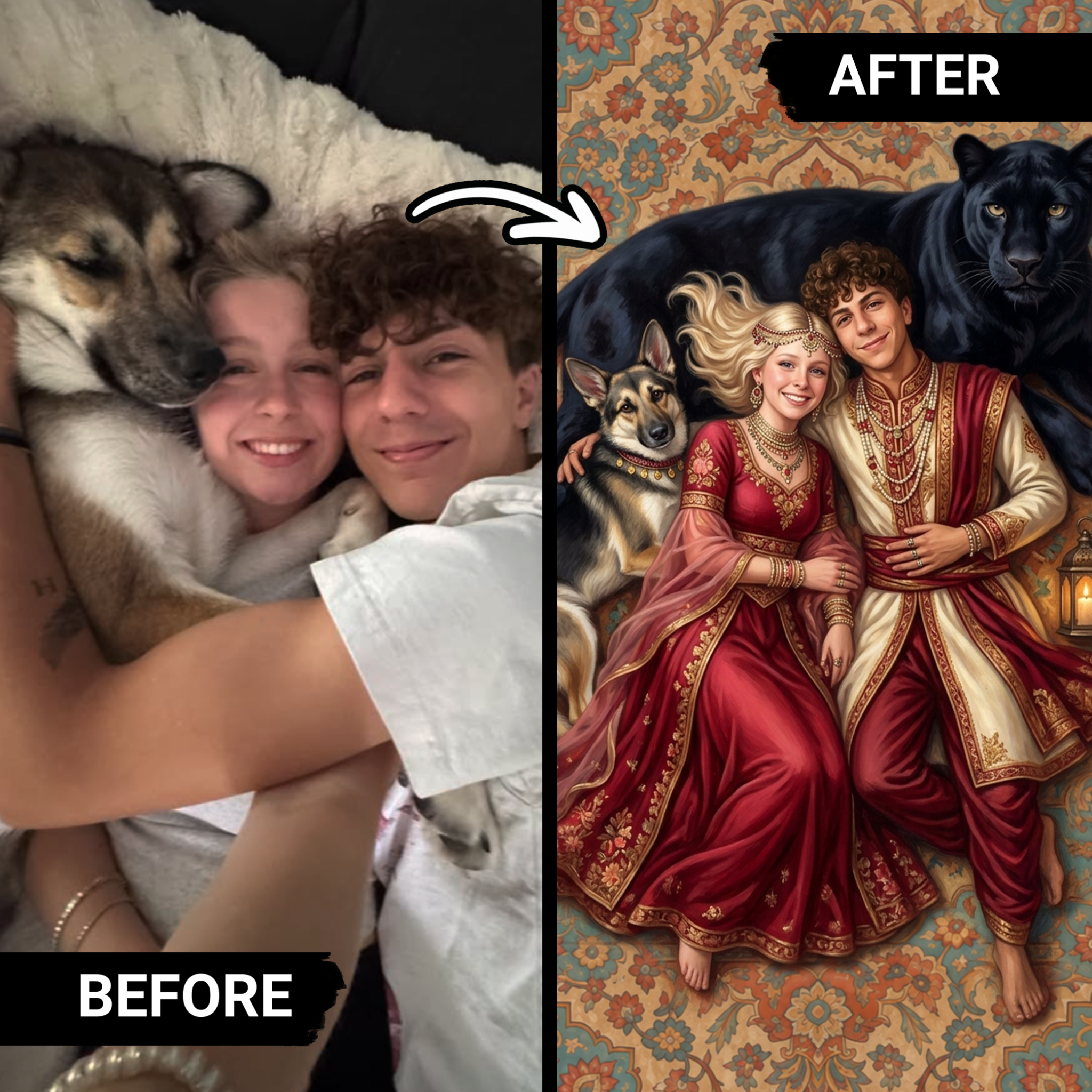 Turn Me Royal Facebook ad: The eternal portrait of your family's love