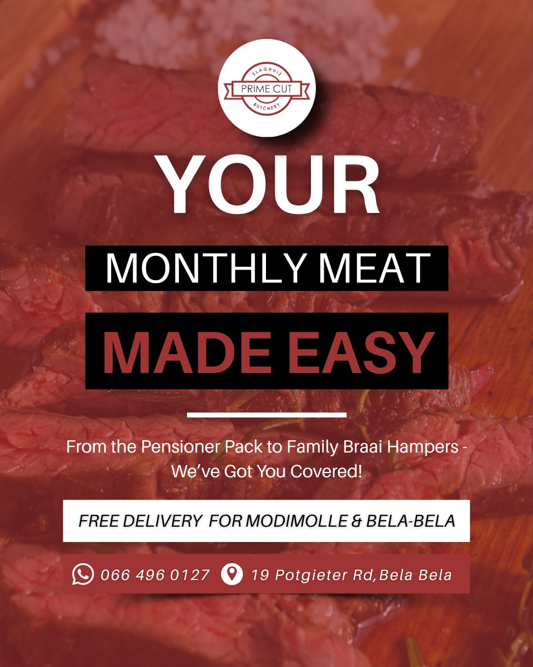 Prime Cut Butchery Facebook ad: Month Packs at Prime Cut Butchery Bela Bela | Meat Packs…