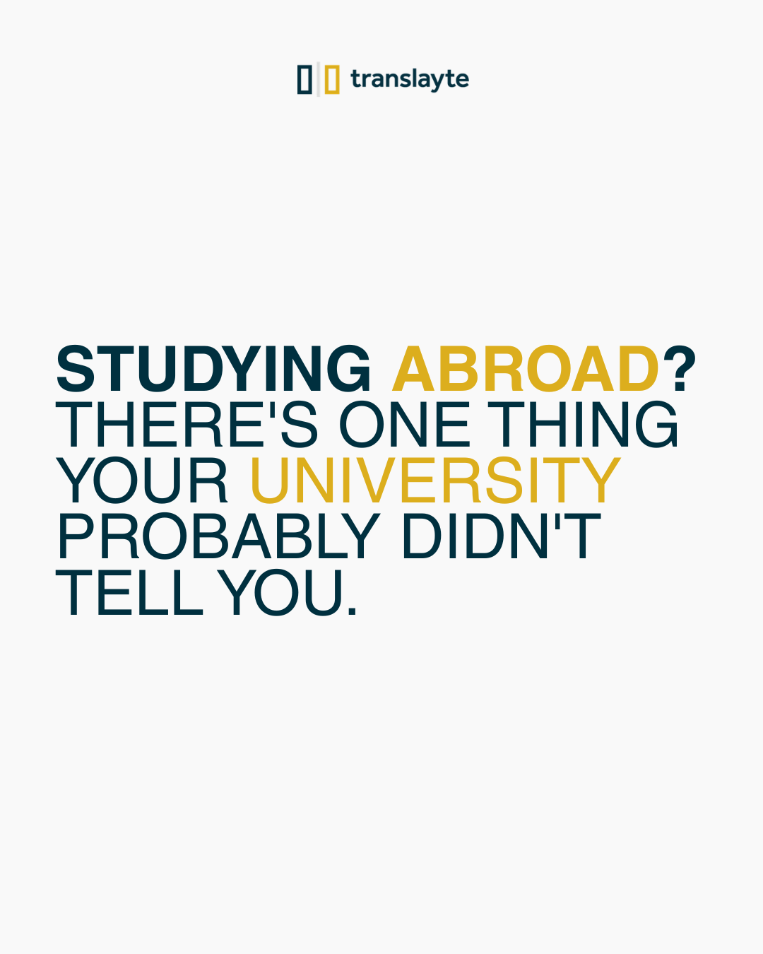 Translayte Facebook ad: Excited about studying abroad?