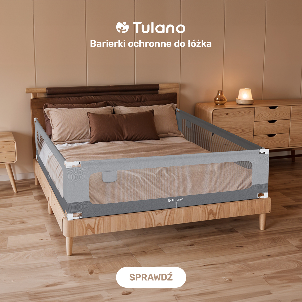 Tulano Facebook ad: Barierki ochronne do łóżek