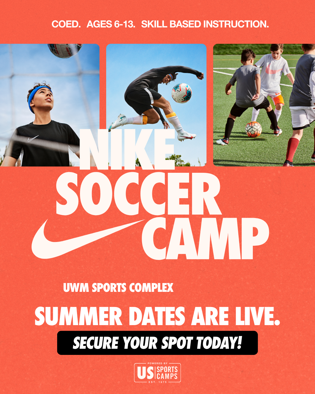 Reds Events Michigan Facebook ad: Nike Soccer Camp in Pontiac - 2026 | US Sports Camps