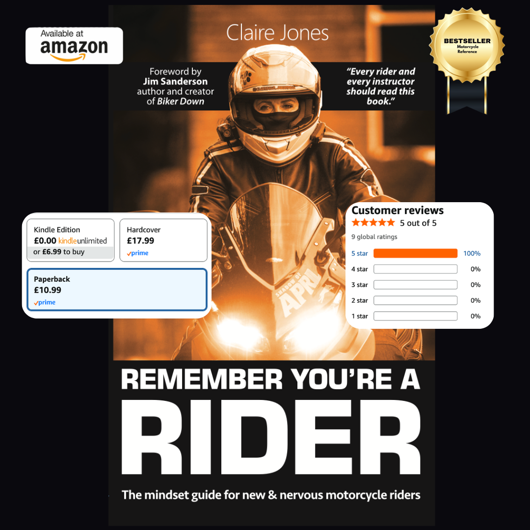 Motorcycle Mindset Mastery with Claire Jones Facebook ad: Struggling with nerves while learning to ride?