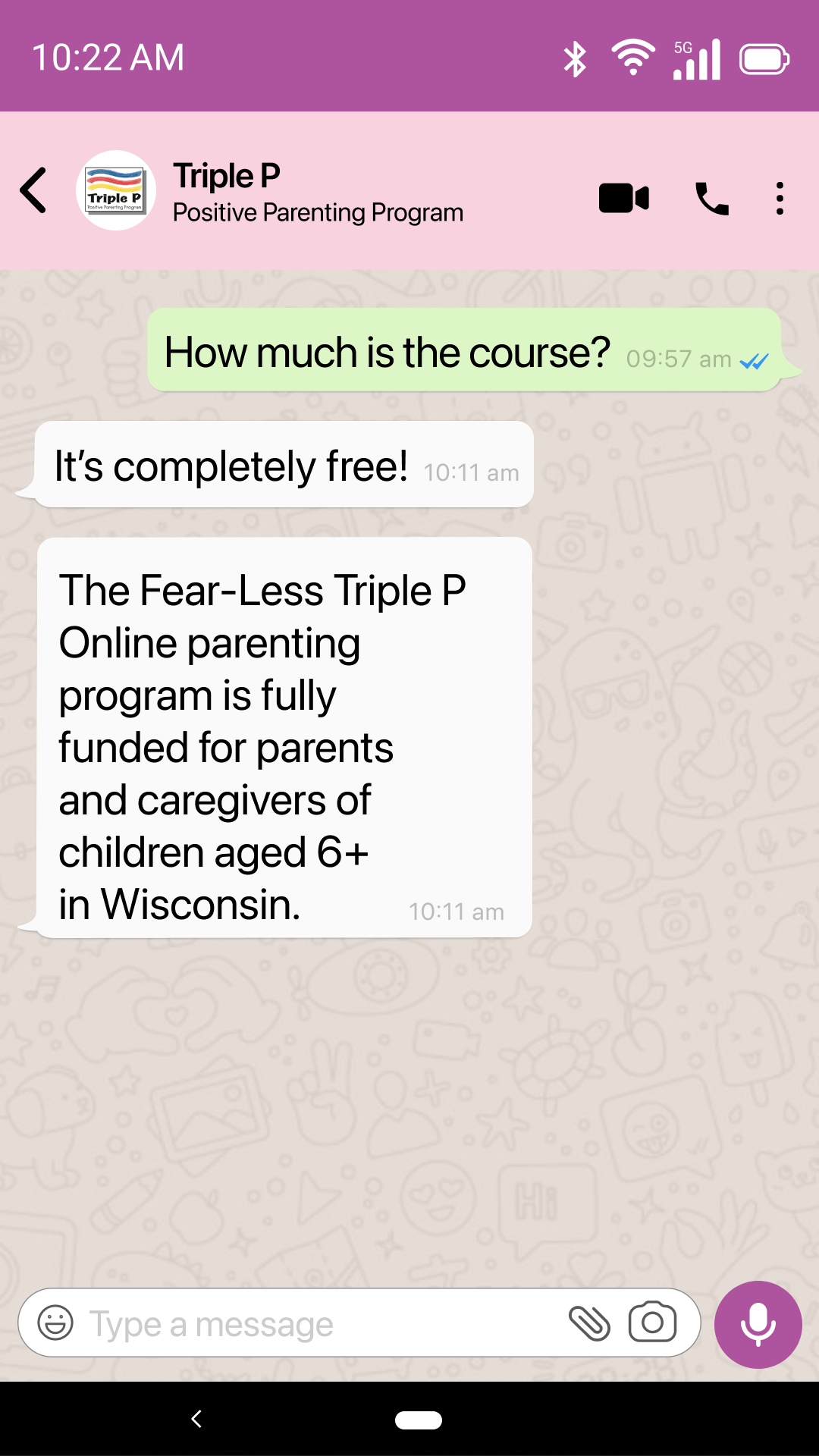 Triple P Facebook ad