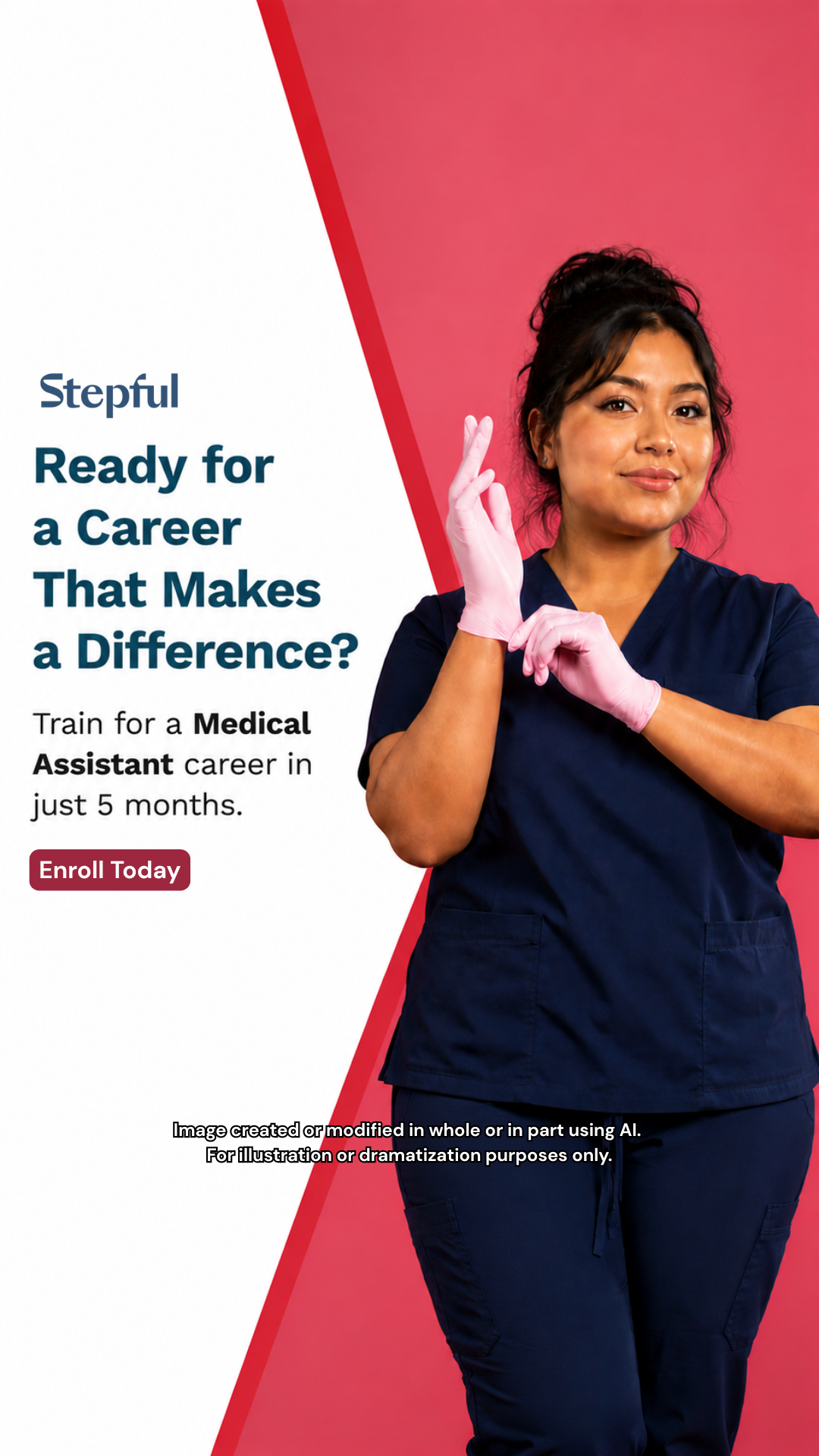 Stepful Facebook ad: Become a Medical Assistant Around Your Life