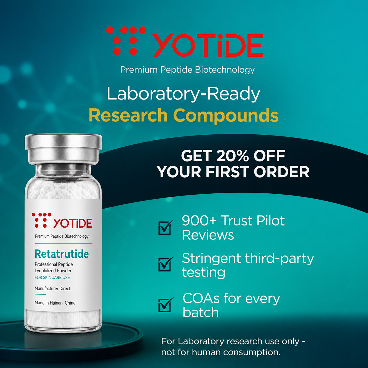 Yotide Peptide Lyophilized Powder Facebook ad: Premium Peptide Manufacturing Solutions