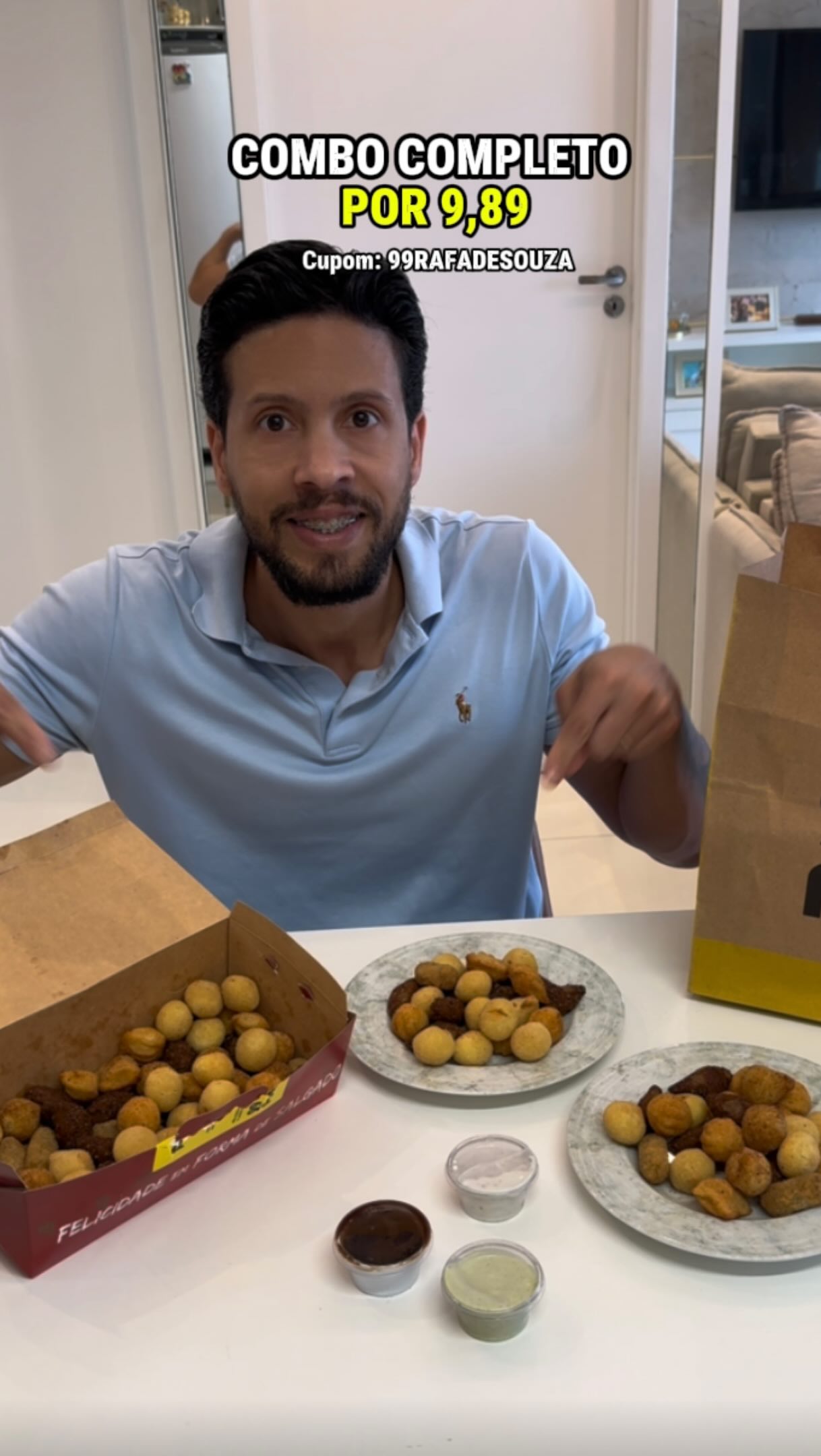 Vou de 99 Facebook ad: Dá para pedir um delivery gostoso sem gastar…