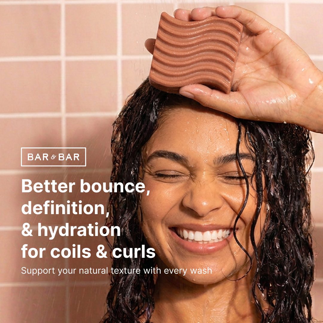 Bar and Bar Facebook ad: Curly Hair Shampoo & Conditioner Bars