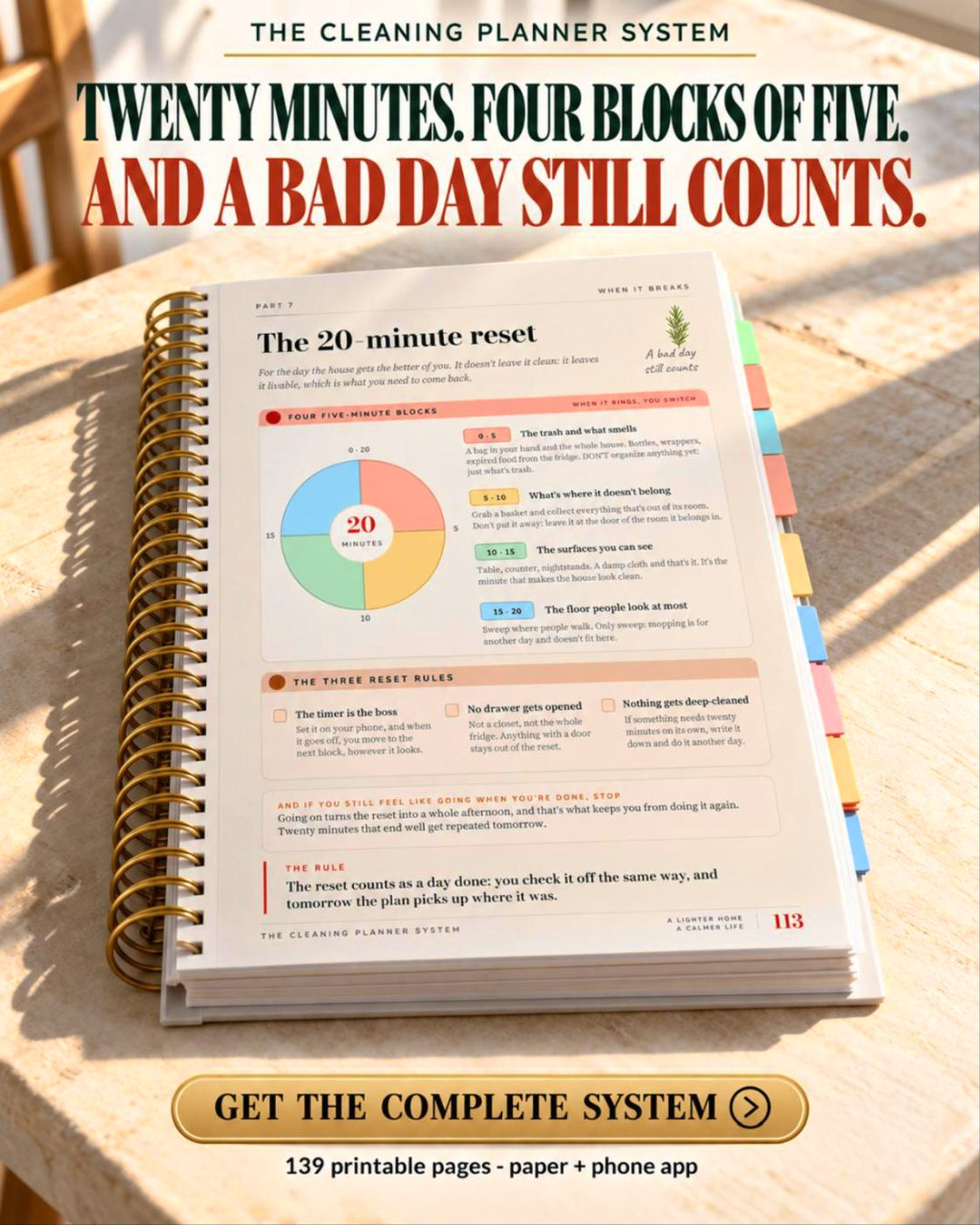 Calm Home Facebook ad: Twenty minutes, and a bad day still counts