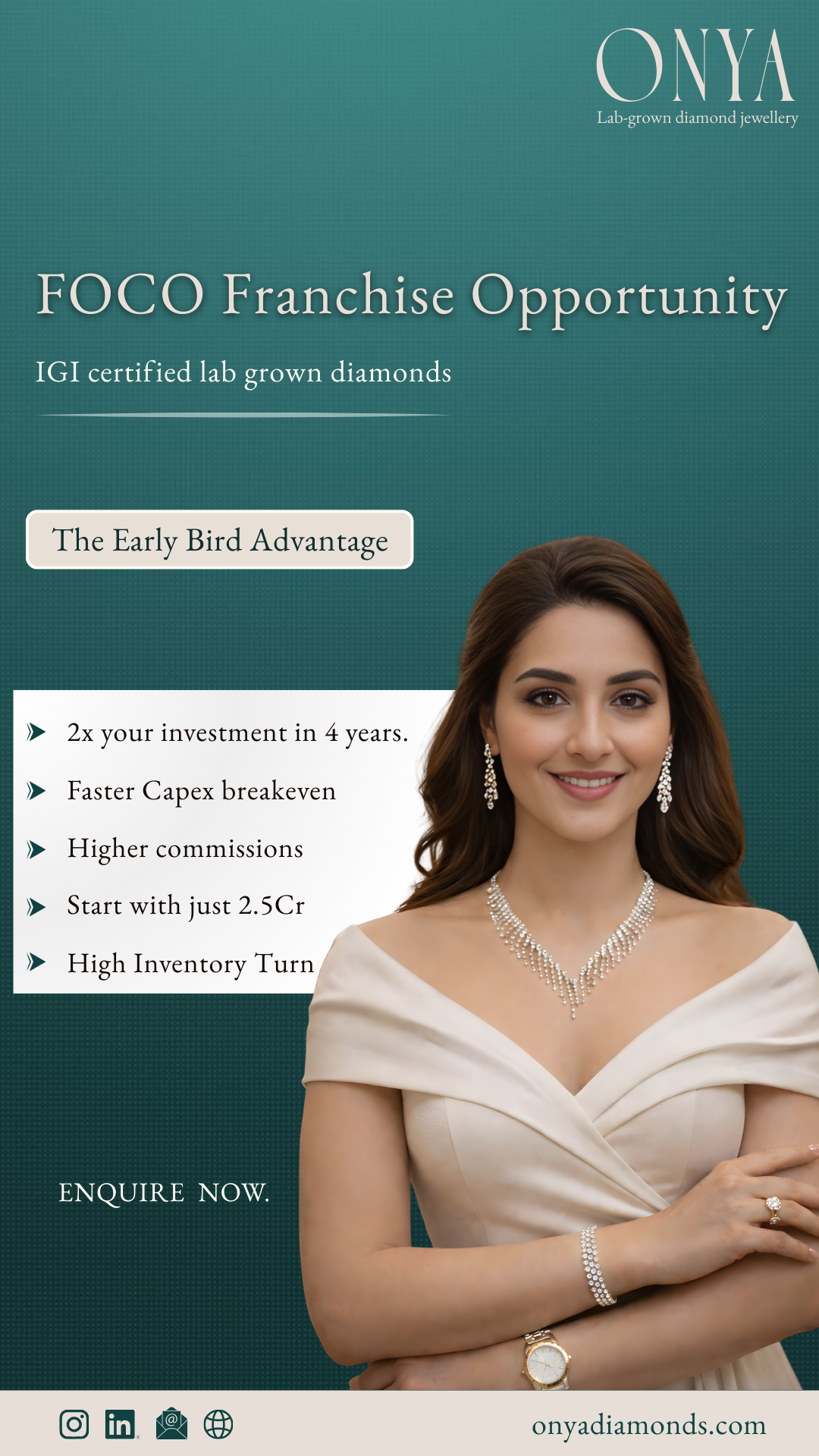 Onya Diamonds Facebook ad from Feb 18, 2026