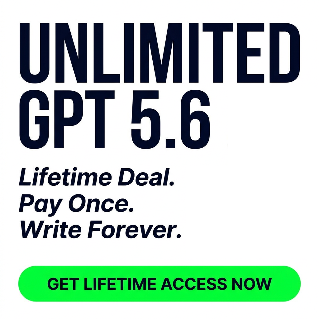 Writeseed Facebook ad: Unlimited GPT 5.6 - Really, no limits, one payment!