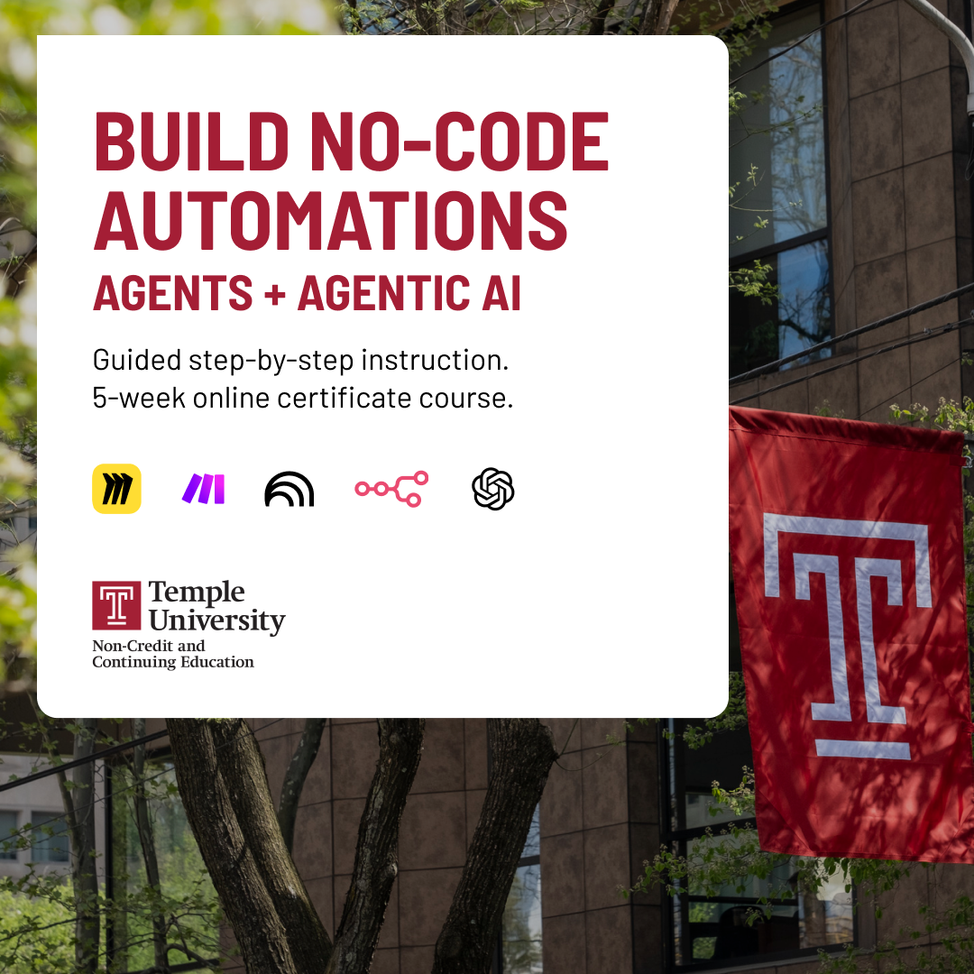 Temple University Non-Credit and Continuing Education Facebook ad from Mar 5, 2026
