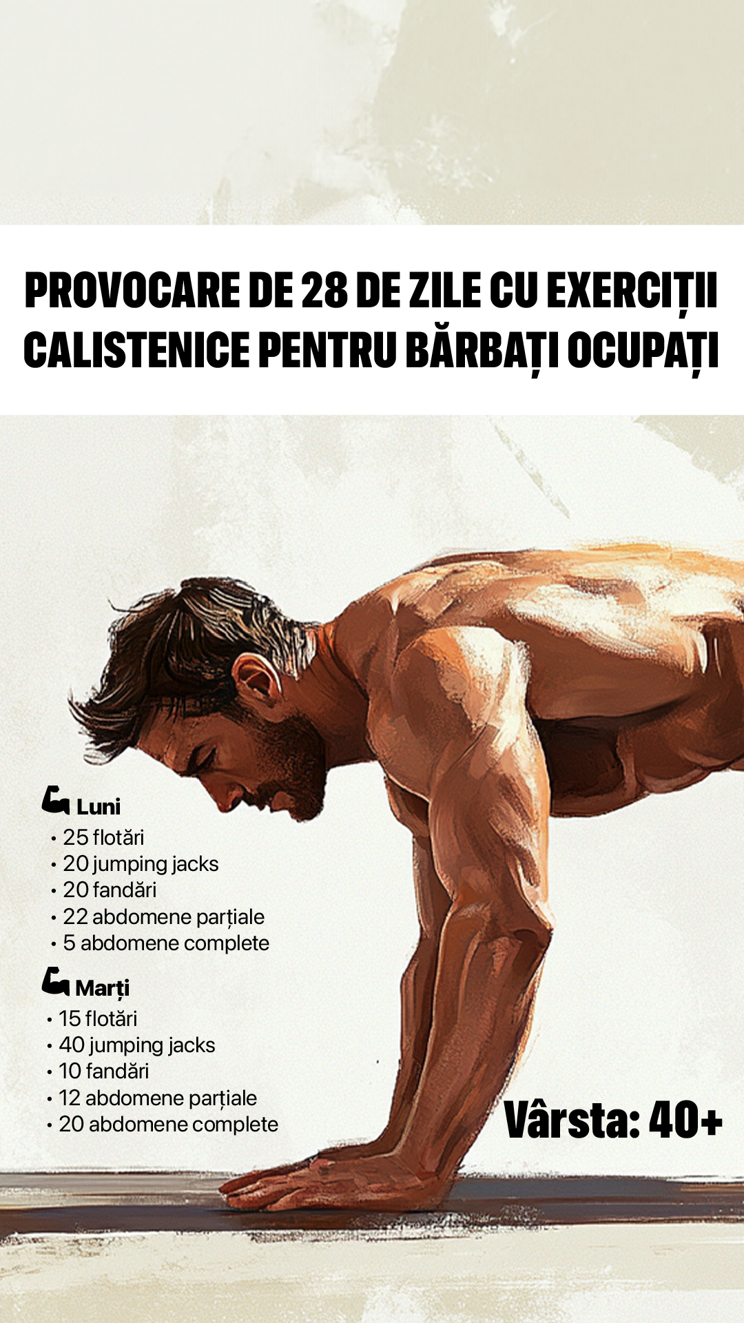 Male Calisthenics Challenge Facebook ad