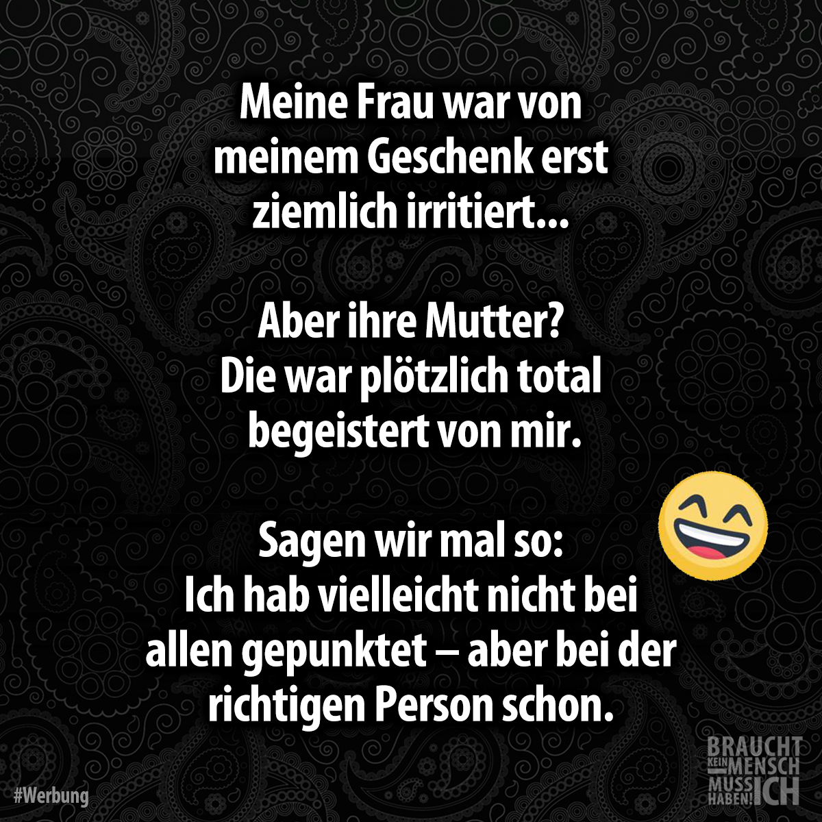 Braucht kein Mensch - Muss ich haben Facebook ad: Tasse Schwiegermutter Geschenk Andere Schwiegermtter Du…